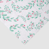 Moderne rood groene maretak waterverf patroon tissuepapier (Detail)