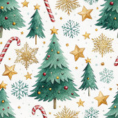 Moderne rood groene waterverf kerstbomen fleece