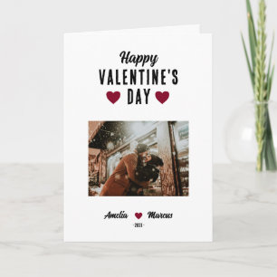 Moderne Rood Hart Gelukkige Valentijnsdag Foto  Feestdagen Kaart