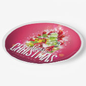 Moderne Rood Kerst Grafische Illustratie Papieren Bordje (Gekanteld)