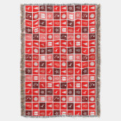 Moderne Rood Kerst Raster Patroon Minimalistisch Deken (Voorkant Verticaal)