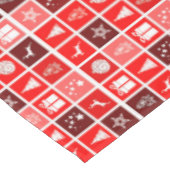 Moderne Rood Kerst Raster Patroon Minimalistisch Tafelkleed (Gekanteld)