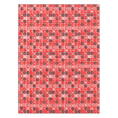 Moderne Rood Kerst Raster Patroon Minimalistisch Tafelkleed (Voorkant)