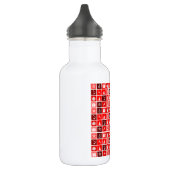 Moderne Rood Kerst Raster Patroon Minimalistisch Waterfles (Links)
