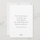 Moderne Rood Kerstbal Ornament Botanisch Feestdagenkaart (Achterkant)