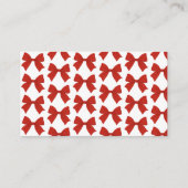 Moderne Rood Kokette Boog Display Douche Informatiekaartje (Achterkant)