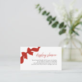 Moderne Rood Kokette Boog Display Douche Informatiekaartje (Staand voorkant)