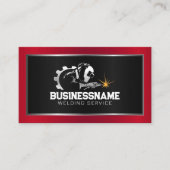 Moderne Rood Metallic Lassen Fabricator Aannemer Visitekaartje (Voorkant)