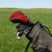 Moderne Rood Metallic Paardenhoofd Monogram Initia Golfheadcover (Insitu)