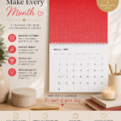 Moderne Rood Minimalistische Wandkalender Kalender