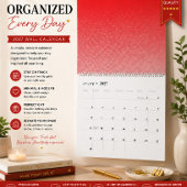 Moderne Rood Minimalistische Wandkalender Kalender