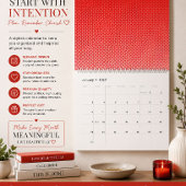 Moderne Rood Minimalistische Wandkalender Kalender