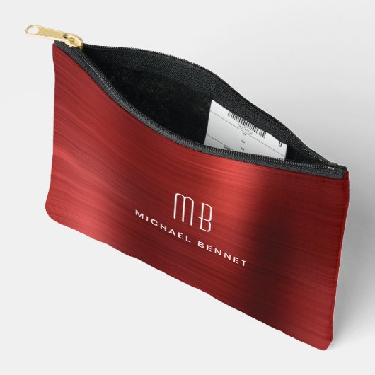 Moderne Rood Monogram Etui (Open)