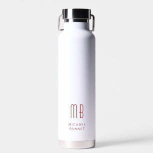 Moderne Rood Monogram Waterfles
