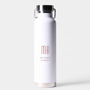 Moderne Rood Monogram Waterfles