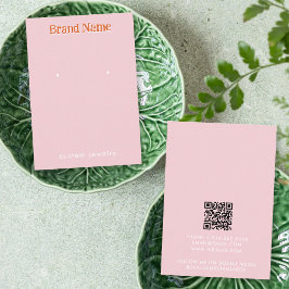 Moderne Rood Oranje Oorbellen Sieraden Displaykaar Visitekaartje