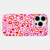 Moderne Rood Roze Paarse Romantische Liefdeshart P Case-Mate iPhone Case (Achterkant (horizontaal))
