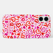 Moderne Rood Roze Paarse Romantische Liefdeshart P Case-Mate iPhone Case (Achterkant (horizontaal))