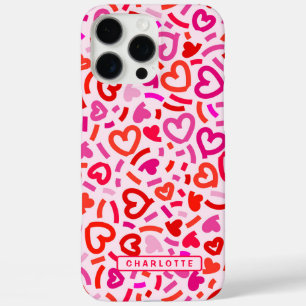 Moderne Rood Roze Paarse Romantische Liefdeshart P iPhone 16 Pro Max Hoesje