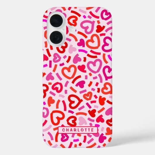 Moderne Rood Roze Paarse Romantische Liefdeshart P Case-Mate iPhone Case (Achterkant)