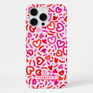 Moderne Rood Roze Paarse Romantische Liefdeshart P iPhone 16 Pro Max Hoesje