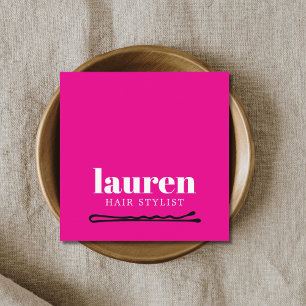 Moderne Rood Roze Witte Zwarte Kapsalon Kapsalons  Vierkante Visitekaartje
