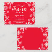 Moderne Rood Sneeuw Kerstfeest Notitiekaartje (Voorkant / Achterkant)