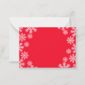 Moderne Rood Sneeuw Kerstfeest Notitiekaartje (Achterkant)