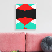 Moderne Rood & Teal Geometrische Abstracte Kunst Canvas Afdruk (Insitu (Woonkamer))