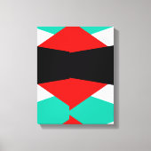 Moderne Rood & Teal Geometrische Abstracte Kunst Canvas Afdruk (Voorkant)