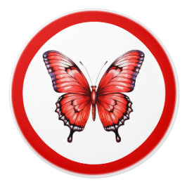 Moderne Rood Vlinder Mooie Meisjes Laadknop Keramische Knop