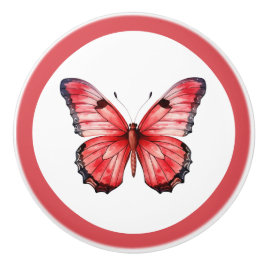 Moderne Rood Vlinder Mooie Meisjes Laadknop Keramische Knop