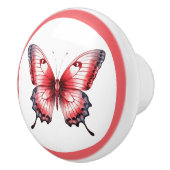 Moderne Rood Vlinder Mooie Meisjes Laadknop Keramische Knop (Rechts)
