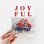 Moderne Rood Vrolijke Foto Kerstmis Feestdagenkaart