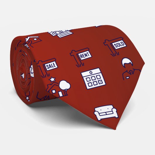 Moderne Rood-Wijn Kleur Makelaar Stropdas (Opgerold)