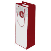 Moderne Rood & Wit Aangepaste Afbeelding & Aangepa Wijn Cadeautas (Voorkant Gekanteld)