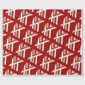 Moderne Rood & Wit Abstract Geometrisch Raster Cadeaupapier (Vlak)