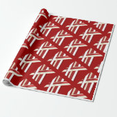 Moderne Rood & Wit Abstract Geometrisch Raster Cadeaupapier (Uitgerold)