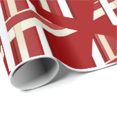 Moderne Rood & Wit Abstract Geometrisch Raster Cadeaupapier (Rol Hoek)