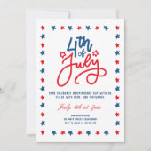 Moderne Rood, Wit & Blauw 4 juli dinerfeest Kaart (Voorkant)