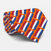Moderne Rood Wit Blauwe Abstracte Nederlandse Vlag Stropdas (Opgerold)