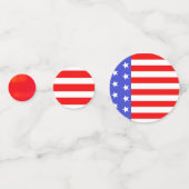 Moderne Rood Wit Blauwe Amerikaanse Vlag Tafelconf Confetti (Achterkanten)