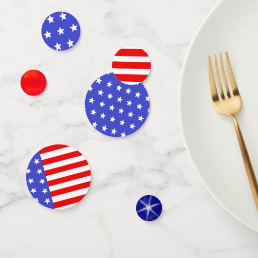 Moderne Rood Wit Blauwe Amerikaanse Vlag Tafelconf Confetti (Groep)