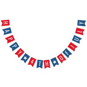 Moderne rood, wit en blauw 4 juli feestartikelen vlaggetjes