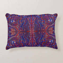 Moderne Rood Wit en Blauw Abstracte Draaikolken Decoratief Kussen