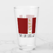 Moderne Rood Wit Goud Kat Kerstmis Glas (Achterkant)