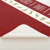 Moderne Rood Wit Goud Kat Kerstmis Sherpa Deken (3/4)