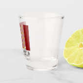 Moderne Rood Wit Goud Kat Kerstmis Shot Glas (Rechts)