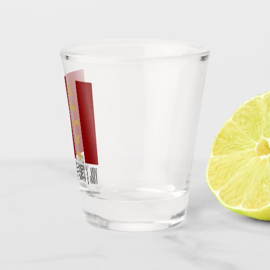 Moderne Rood Wit Goud Kat Kerstmis Shot Glas (Rechts)