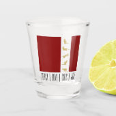 Moderne Rood Wit Goud Kat Kerstmis Shot Glas (Voorkant)